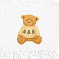 thumbnail image 4 of Inktastic Vintage Teddy Bear in Sweater with Christmas Trees Girls Toddler Dress, 4 of 5