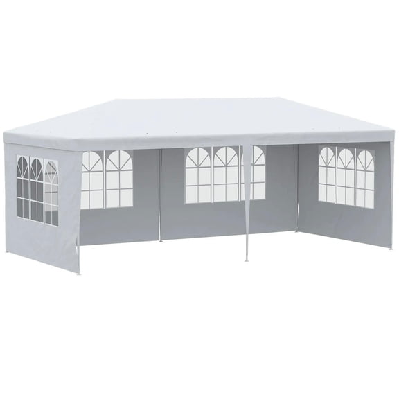 Topcobe Large 20' x 10' Patio Canopy Party Tent with 4 Removable Window Side Walls, Outdoor Events, Outdoor Patio Canopy for Garden Backyard, White