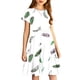 thumbnail image 5 of Odeerbi Niñas Verano A-Línea Vestido Pluma Impresión Swing Vestido Niños Manga Corta Vestido Elástico, 5 of 7