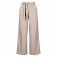 thumbnail image 5 of CQONEPT Plus Size Wide Leg Palazzo Pants for Women Dressy Casual Baggy Pant Elastic Waist Lightweight Fashion Trousers Beige M, 5 of 7