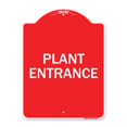 thumbnail image 1 of SignMission A-DES-RW-1824-22792 18 x 24 Po. Panneau de la Série Designer - Panneau d'Entrée de Circulation Usine Entrée, Rouge et Blanc, 1 of 1