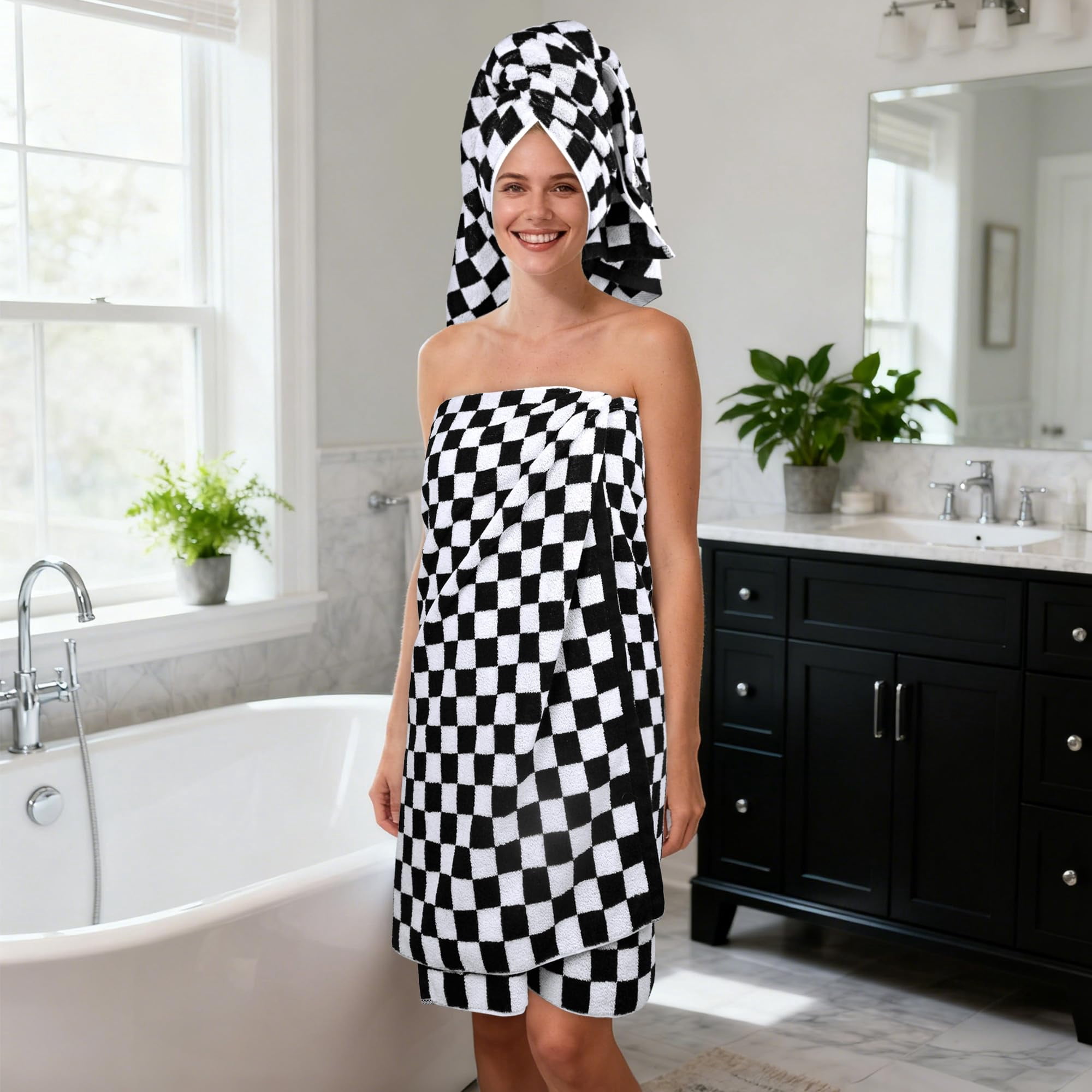 8-Piece Towel Set: Includes 2 large bath towels (27.5"x55"), 2 versatile hand towels (13"x29"), and 4 washcloths (13"x13"), providing all the essentials for bathroom, guest rooms, dorms, or travel