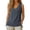 Dark Blue, variant on Women V-Neck Sleeveless Solid Split Hem Pocket Casual Summer Tank Tops