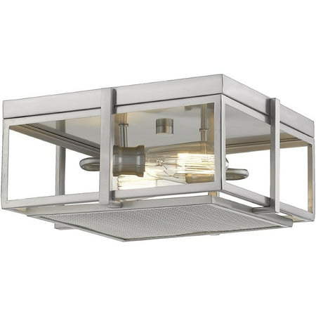 

Z-Lite 724F13 Halycon 2 Light 14 Wide Flush Mount Square Ceiling Fixture - Nickel