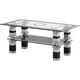 thumbnail image 3 of Mesa de centro de cristal rectangular Panana, mesa auxiliar moderna con estante inferior, muebles de patas cromadas, sala de estar, sala de recepción de invitados Vhermosa  AZ-0169, 3 of 6