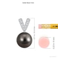 thumbnail image 3 of ANGARA Tahitian Cultured Pearl & Diamond V-Bale Pendant in 14K White Gold for Women | June Birthstone, Birthday, Anniversary, Jewelry Gift for Women | Pearl Necklace, 3 of 8