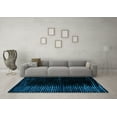 thumbnail image 3 of Ahgly Company Indoor Round Abstract Light Blue Modern Area Rugs, 3' Round, 3 of 4