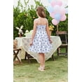 thumbnail image 3 of Arshiner Girls' Summer Sundress Blue-floral Boho Spaghetti Strap Ruffled Tiered Midi Dresses Casual Cami Dress Size 12-13Y, 3 of 8
