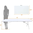 thumbnail image 2 of 8ft Folding Table, Portable Plastic Table for Camping, Picnics, Parties, High Load Bearing Foldable Table White, 2 of 5
