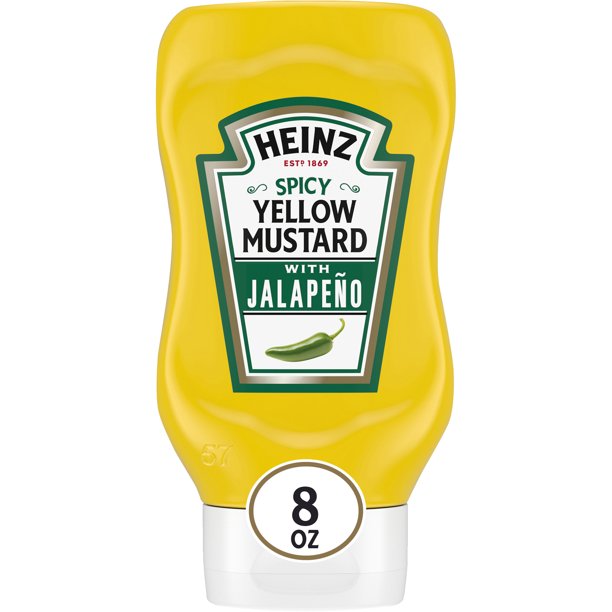 Heinz Spicy Yellow Mustard with Jalapeno, 8 oz Bottle