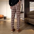 thumbnail image 2 of GINGTTO Men's Stretch Casual Plaid Chino Pants, Slim Fit, 2 of 7