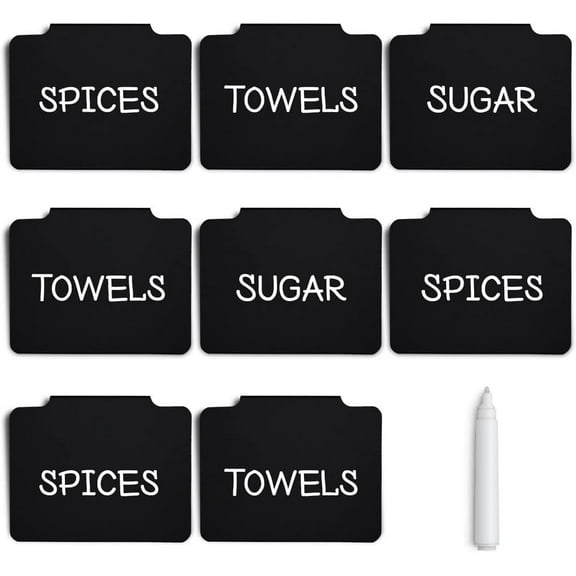 VIPGLOA PRODUCTS Plastic Basket Bin Removable Label Clip with 1 White Chalk Markers, 8 Label