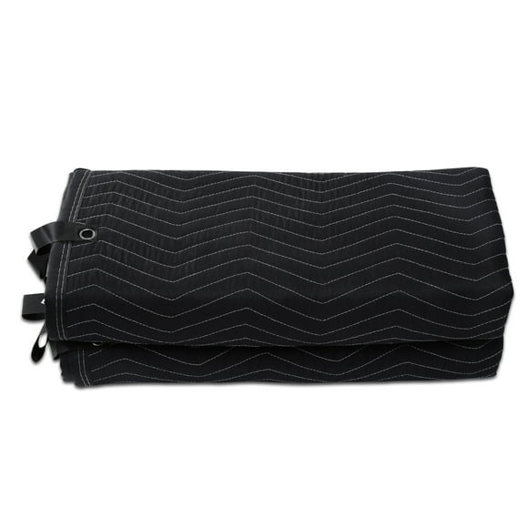 KFFKFF Acoustic Noise Reduction Blanket, Dimensions 96" x 80", Oversized Studio Soundproofing Blanket with Grommets, Door Light Obstruction and Noise Barrier Blanket, Black