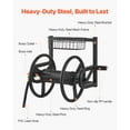 thumbnail image 3 of KFFKFF Wall-Mounted Garden Hose Reel, Fits 125 ft 5/8-inch Hose, Durable Water Hose Organizer, Outdoor Manual Reel with Brass Connector and Storage Basket for Lawn, Garden, 3 of 9