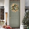 thumbnail image 3 of Christmas Wreaths for Front Door,24 inch Artificial Christmas Pine Wreaths with Lights,Golden Ball,Glittered Leaf,Spray Stems Berries,Pre-Lit Xmas Wreaths for Fireplace,Window,Indoor Outdoor Decor, 3 of 9