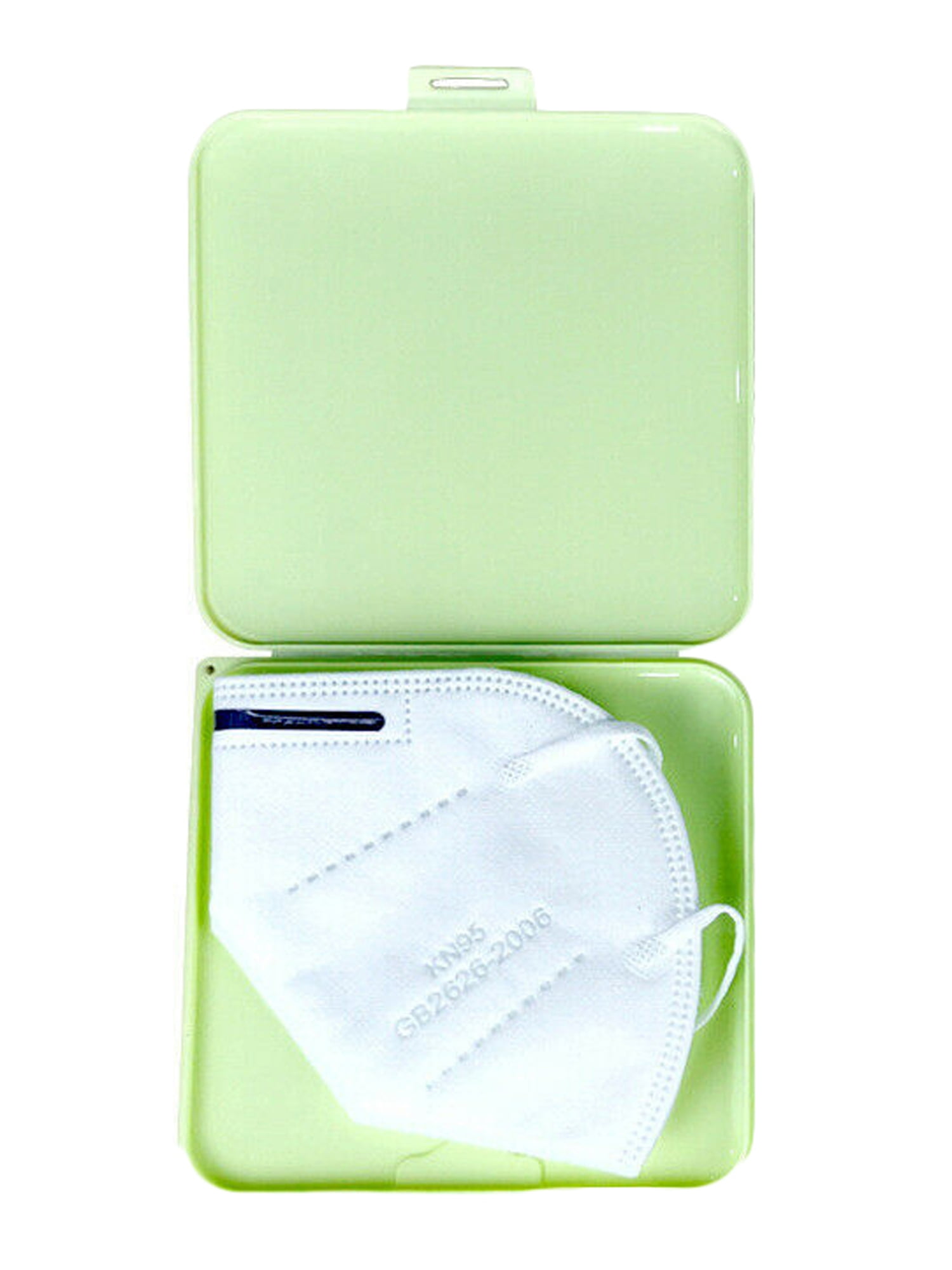 Face Mask Case Holder for Mask Pollution Prevention 4 Pcs Face Mask Storage Case 5.11x5.11x0.63, Green, Blue, Pink, White Portable Plastic Storage Boxes with Lids