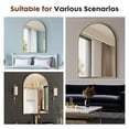 thumbnail image 5 of Gianna 26"x38" Arched Wall Mirror, Modern Aluminum Frame Decorative Mirror for Bathroom, Bedroom, Living Room, or Entryway, Gold, 5 of 5