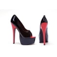 thumbnail image 2 of Ellie Shoes E-652-Bonnie 6.5" Stiletto Heel Open Toe Womens Pump. Black/Red / 14, 2 of 3