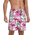 thumbnail image 2 of Wukai Flamingo Men’s Short Pajama Pants With Pockets Soft Sleep Pj Shorts for Men-4X-Large, 2 of 6