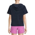 thumbnail image 6 of Time And Tru Women's Hoodie Sweatshirt with Short Sleeves, 6 of 6