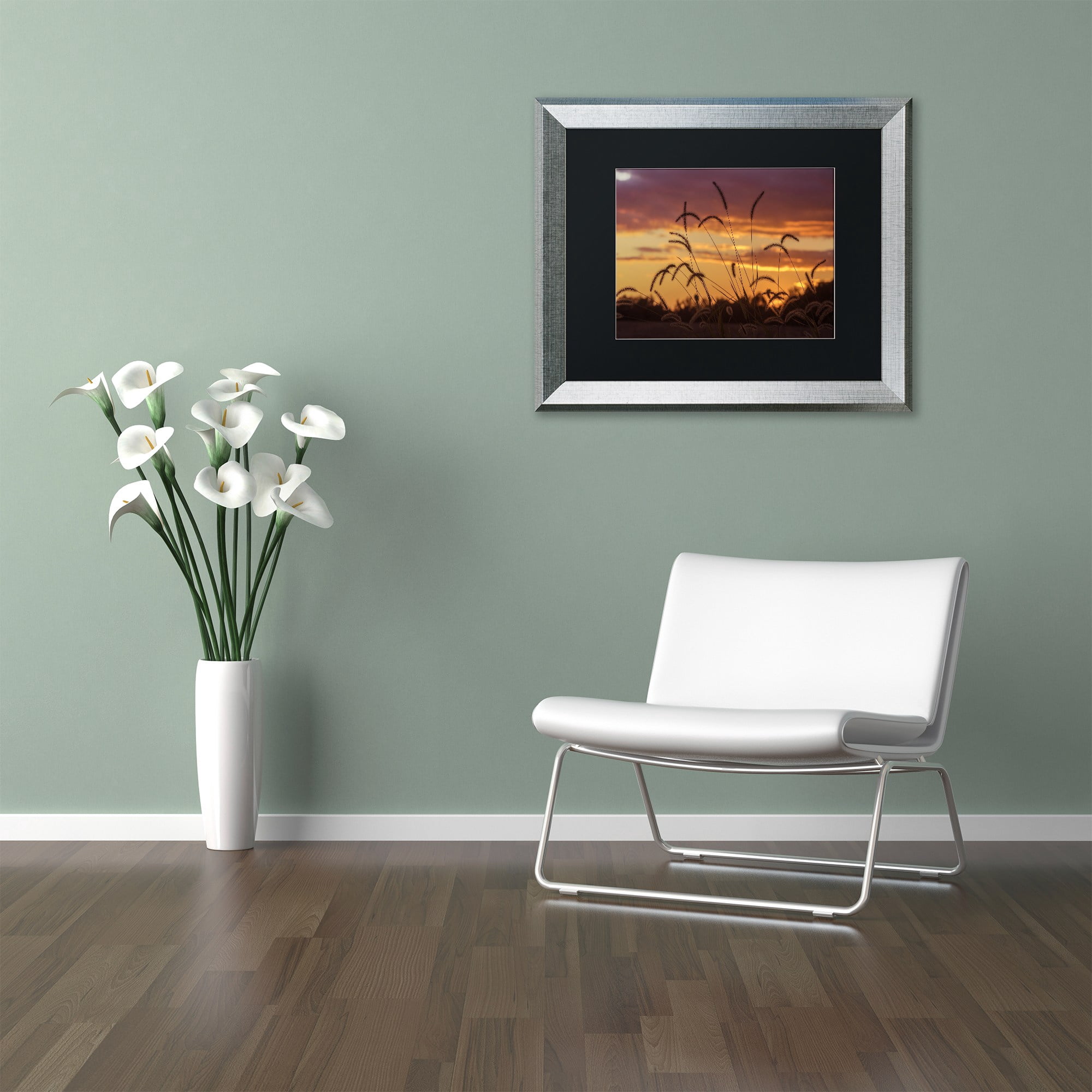 Trademark Fine Art "Weeds" Canvas Art by Jason Shaffer, Black Matte, Silver Frame