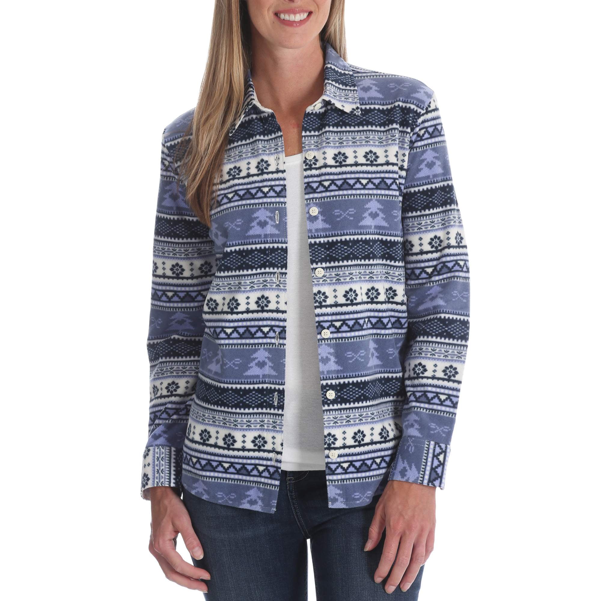 Lee Riders Women's Casual Long Sleeve Knit Fleece Shirt