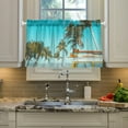 thumbnail image 5 of Coolnut Palm Tree Kitchen Curtains 2 Panels, UV Protected Tier Curtains Half Window Curtains Kitchen Tiers for Guest Room Bathroom Sink Laundry Room Basement,36 x 27 Inch, 5 of 6