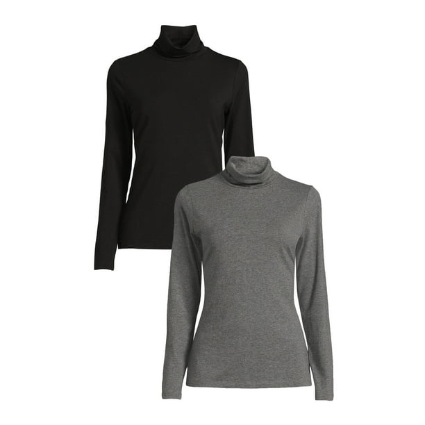 Time and Tru Women's Turtlenecks, 2Pack