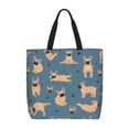 thumbnail image 1 of Easygdp French Bulldog Yoga Bolsa Tote para Mujer, Bolso de Hombro para Trabajo, Playa, Viajes, Compras y Supermercado, 1 of 6