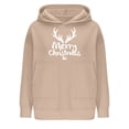 thumbnail image 5 of 2024 Christmas Baggy Hoodies Ladies Letter Print Graphic Sweatshirt with 2 Pockets Casual Pullover Tops Loose (Medium, Khaki), 5 of 6