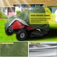 thumbnail image 3 of KANCOKIT Outdoor Riding Lawn Mower Cover, Heavy Duty Waterproof Riding Lawn Tractor Cover Universal Fit Decks up to 54" with Elastic Cord & Storage Bag, Green, 3 of 8