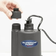 Superior Pump 91012 Submersible Utility Water Pump 12 Volt with 20 Foot Cord