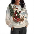 thumbnail image 3 of Craaazy Christmas Vintage Printed Round-neck Pullover For Men And Women's Casual Sporty Gifts Long-sleeved Fleece Sweatshirt To ps, 3 of 9