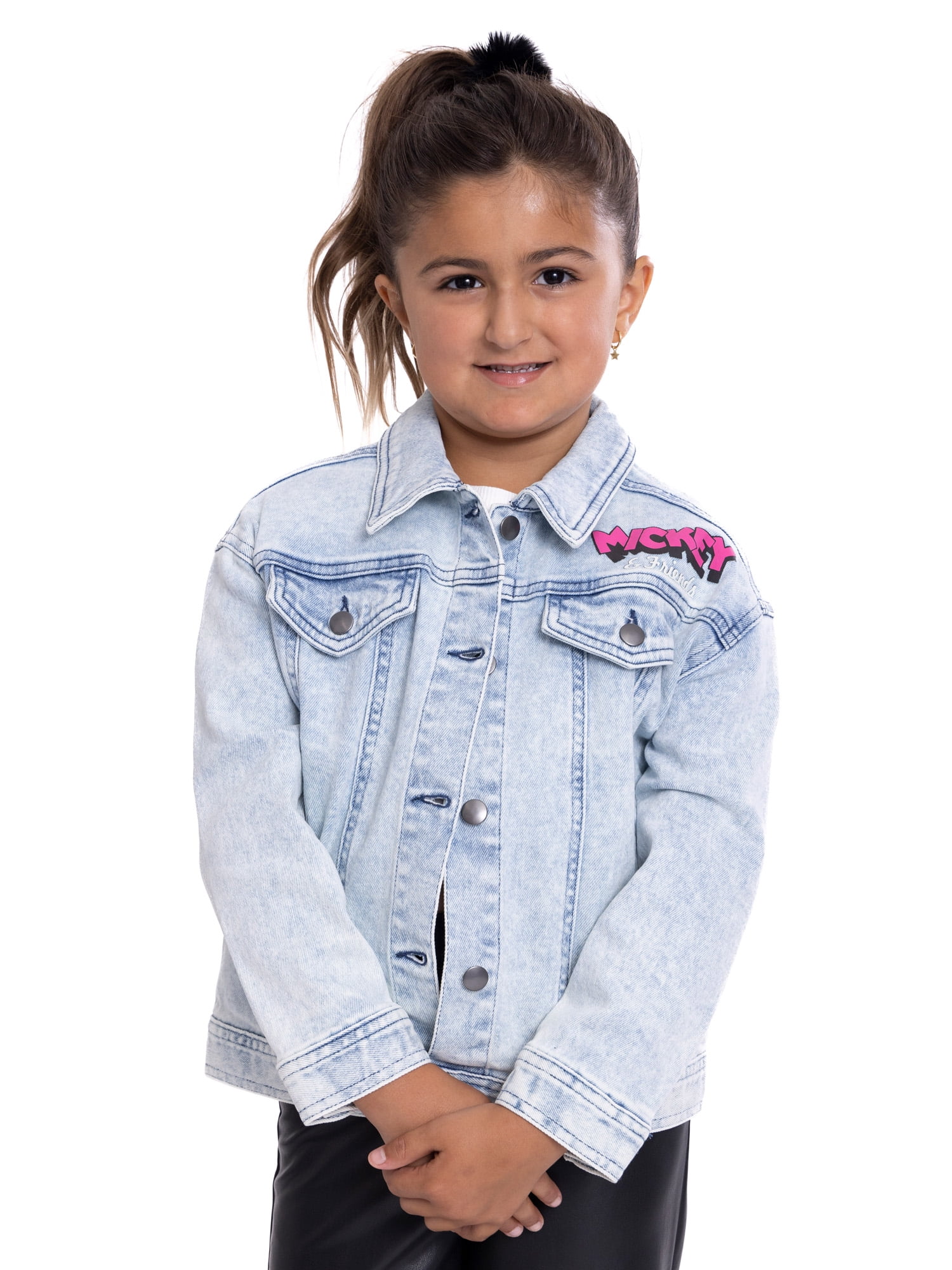 Minnie Mouse Baby and Toddler Girls' Graphic Denim Jacket, Sizes 12M-5T