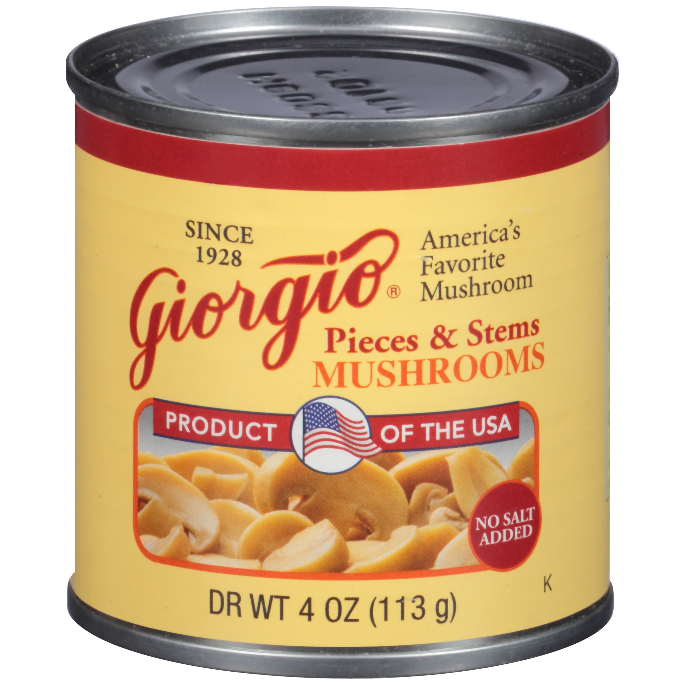 Giorgio No Salt Added Mushrooms Pieces & Stems, 4 oz by Giorgio Foods, Inc.