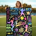 thumbnail image 3 of Softball Blanket Gifts for Boys Girls, Softball Lovers Throw Blanket Super Soft Lightweight Travel Bed Sofa Blankets for Sport Fans Kids Adults Player Coach, 50 x 60 Inch, 3 of 7