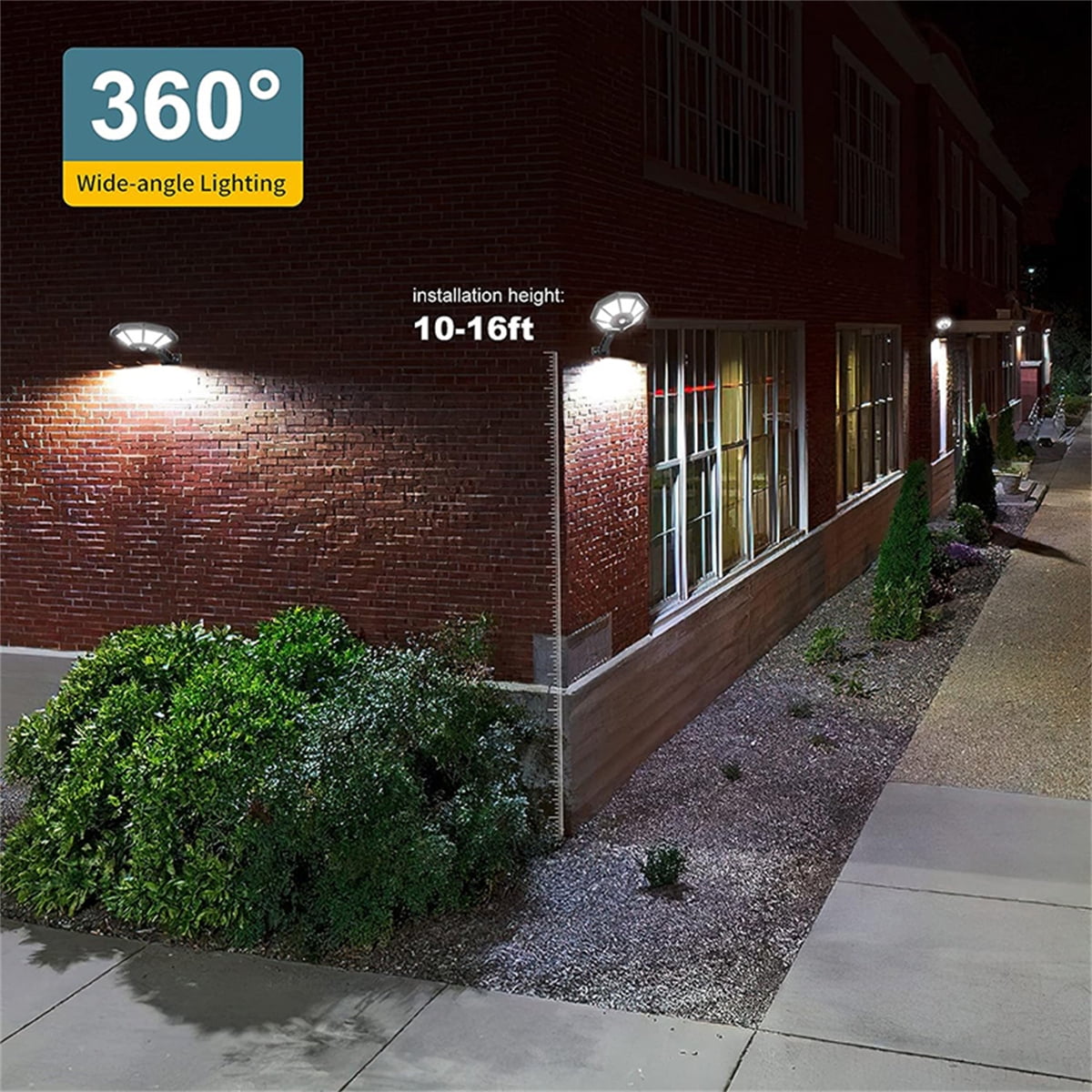 Super Bright Solar Street Lights, 2 Pack 8800LM Dusk to Dawn Motion Sensor Solar Street Lights, Waterproof Flood Security Street Light Outdoor for Yard, Garden, Path, Patio, Porch