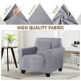 thumbnail image 4 of Timeles 1 Piece Stretch Sofa Slipcover Non Slip Armchair Cover Soft Jacquard Couch Cover Washable Furniture Protector with 1 Throw Pillow Cover (1 Seater, Light Gray), 4 of 7