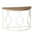 thumbnail image 4 of Tribesigns Half Moon Console Table for Entryway, 43 Inch Industrial Semi Circle Sofa Table with Geometric Base, French Country Wood Accent Table for Living Room, Hallway, Vintage Brown, 4 of 8