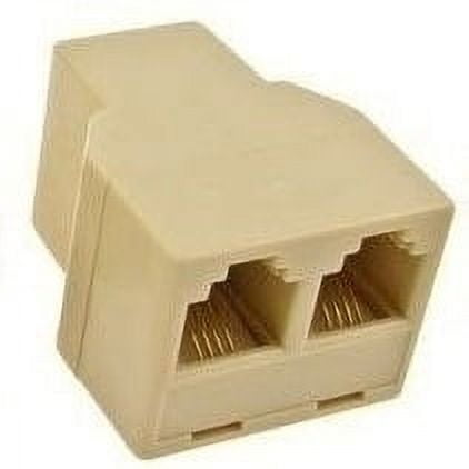 Telephone Splitter - Adapter - 1 Female to 2 Female RJ-11 Jacks - Ivory.