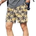 thumbnail image 2 of Xuniizn Mens Shorts Drawstring Elastic Waist Tropical Print Hawaiian Beach Shorts with Pockets, S-2XL, 2 of 6
