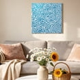 thumbnail image 6 of Blue Swirling Lines Canvas Wall Art for Living Room, Curves Waves Modern Abstract Poster Print Painting for Bedroom Office Home Decoration Wall Pictures Prepare To Hang 10"x10", 6 of 9