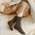 thumbnail image 6 of Pairs Women's Solid Mid-Calf Socks, 5-Pack Warm Thermal Socks with 35% Wool Blend, Soft & Cozy for Winter Indoor Outdoor, 6 of 7