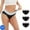 37-Black, variant on YWDJ Cheeky Panties for Women Plus Size Cotton Lightweight No Show Colored and Minimalist Cotton Waist Lifting and Buttocks Closing Triangular Underwear For Light Blue XL