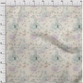 thumbnail image 3 of oneOone Polyester Spandex Off White Fabric Floral & Peacock Dress Material Fabric Print Fabric By The Yard 56 Inch WideR6L, 3 of 4