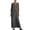 Gray, variant on Stamzod Women's Dresses Summer V-Neck 3/4 Sleeve Button Maxi Dress Casual Loose Flowy Beach Dress Vacation Travel Clothes Women Khaki S
