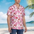 thumbnail image 2 of KLL Men's Hawaiian Shirt Short Sleeve Button Down Beach Shirts-Strawberry Popsicle, 2 of 5