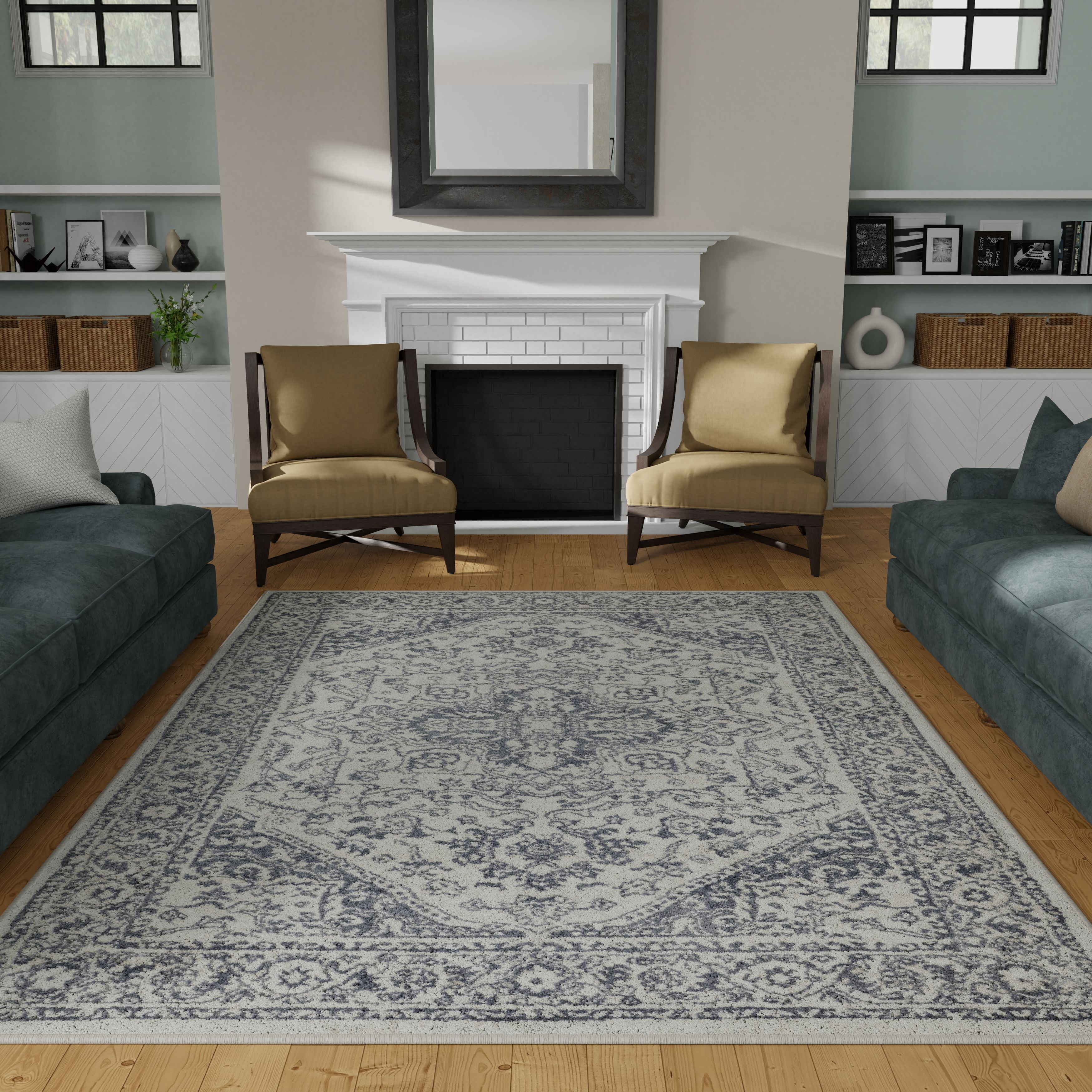 Loomaknoti Carleigh Armili 4' x 6' Blue Oriental Indoor Area Rug