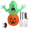 thumbnail image 1 of Monstruo verde inflable de Halloween con luz LED 5 pies IP44 Monstruo de calabaza inflable impermeable para jardín al aire libre Decoración de césped Enchufe de la UE 220 a 240 V, 1 of 10
