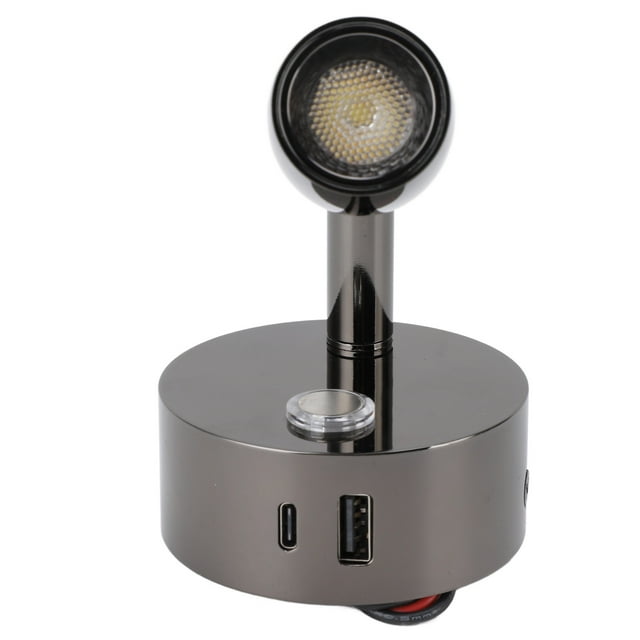 Lampe de Lecture pour VR, Lampe DEL de Lecture pour VR, Projecteur Pivotant à Interrupteur Tactile, 3 Températures de Couleur Réglables, Lampe de Lecture à Intensité Réglable, Veilleuse pour Remorque, Bateau, Yacht, VR, Lecture sur Lit
